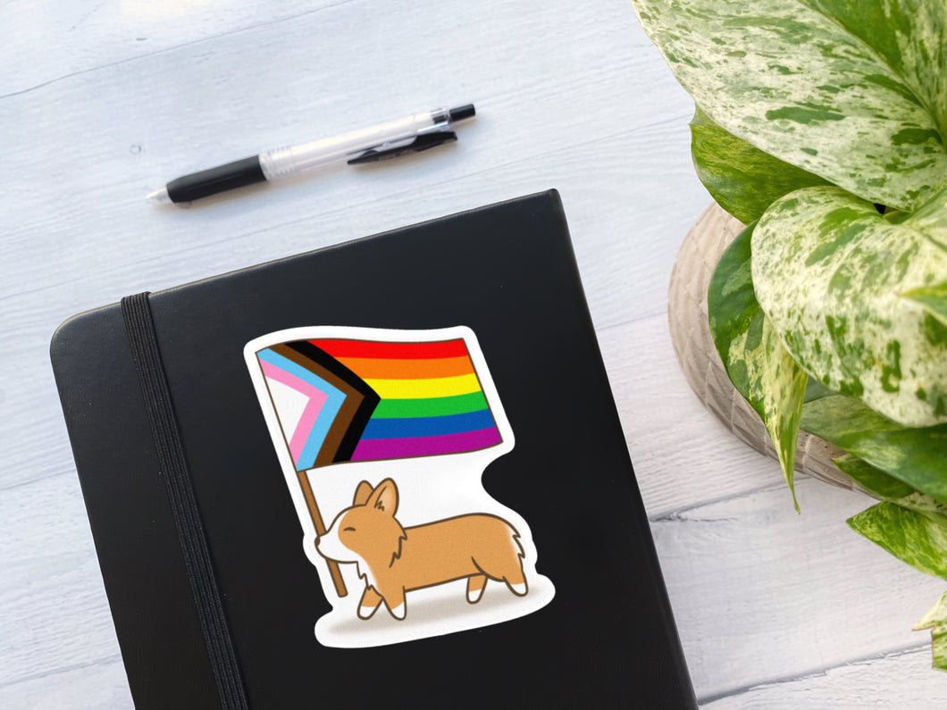 Corgi Pride Flag Vinyl Sticker