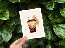 Load image into Gallery viewer, Bubble Tea Boba Corgi Greeting Card
