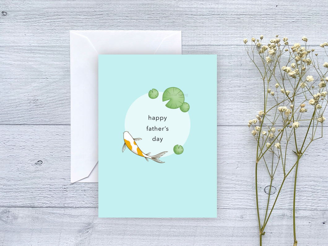 Father's Day Koi Pond Greeting Card