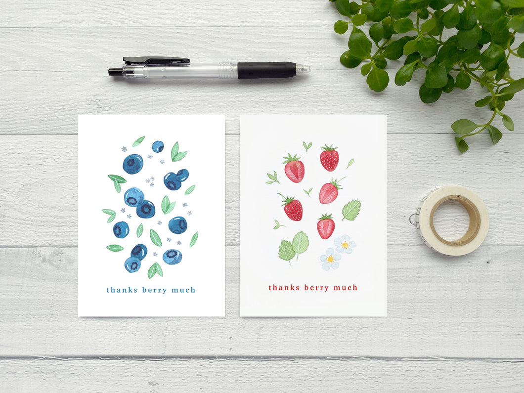 Thank You Berries Greeting Card Set