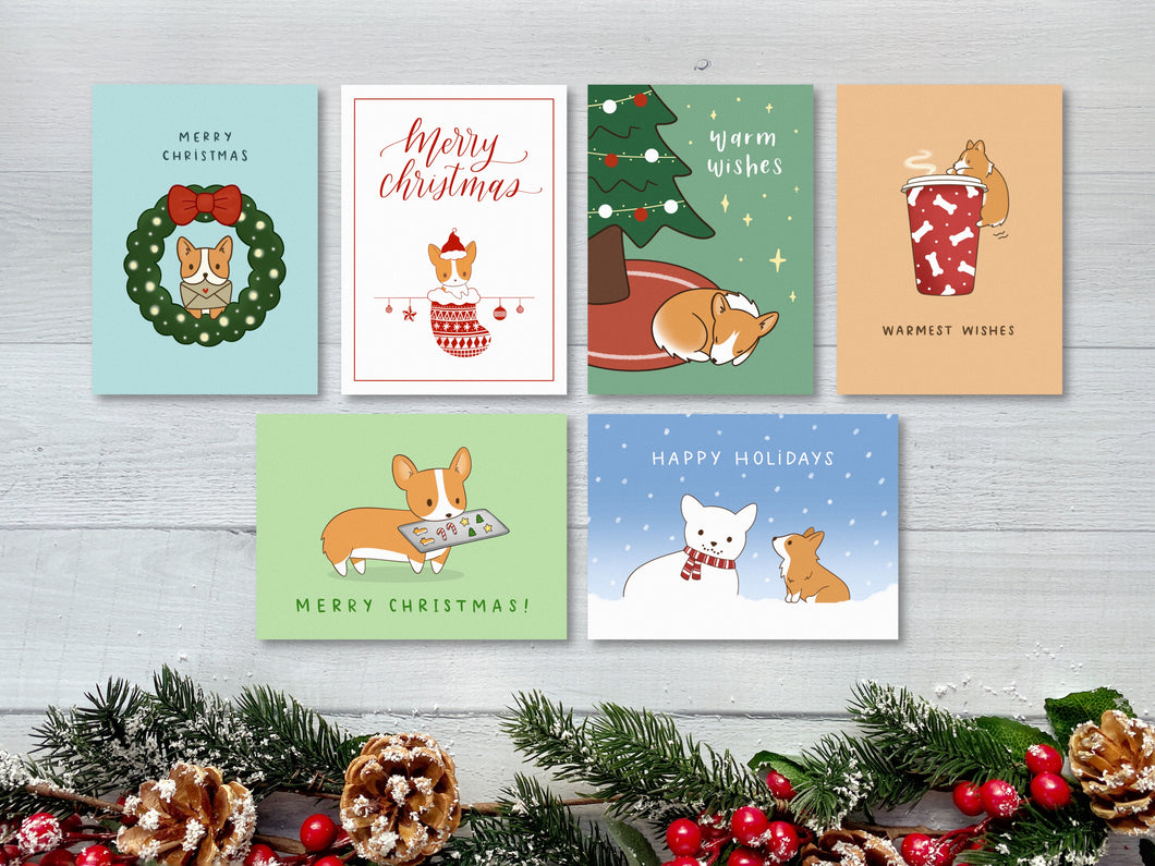 Corgi Christmas Mixed Greeting Card Set