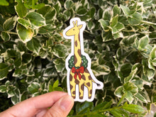 Load image into Gallery viewer, Giraffe Christmas Wreath Vinyl Sticker
