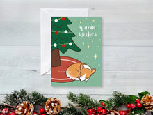 Load image into Gallery viewer, Sleeping Corgi Christmas Tree Greeting Card
