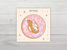 Load image into Gallery viewer, Pink Donut Corgi Window Cling
