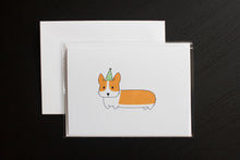 Load image into Gallery viewer, Corgi Party Hat Celebration Greeting Card
