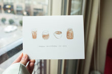 Load image into Gallery viewer, Coffee &amp; Tea Happy Birthday Greeting Card
