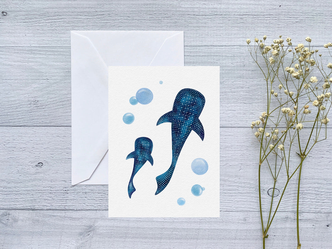 Whale Shark Blank Greeting Card