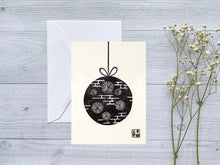 Load image into Gallery viewer, Block Printed Holiday Ornament Greeting Card
