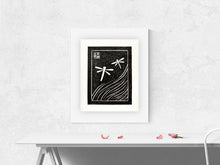 Load image into Gallery viewer, Dragonflies Block Printed Art Print
