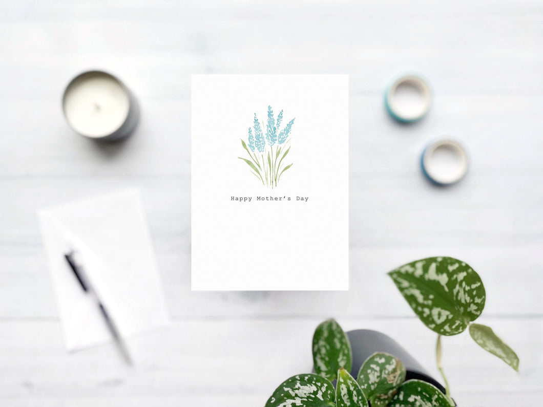 Blue Lupine Mother’s Day Greeting Card