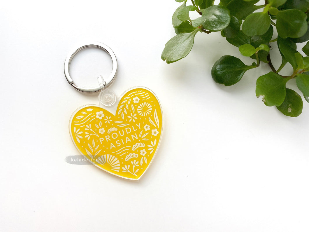 Proudly Asian Clear Acrylic Keychain | Portion of Profits Donated to Stop Asian Hate | Limited Edition Keychain