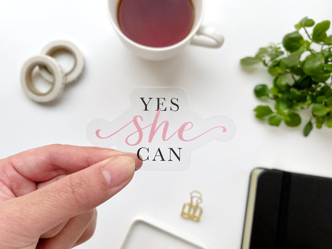 Yes She Can Vinyl Sticker