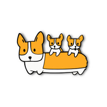 Load image into Gallery viewer, Corgi With Puppies Enamel Pin
